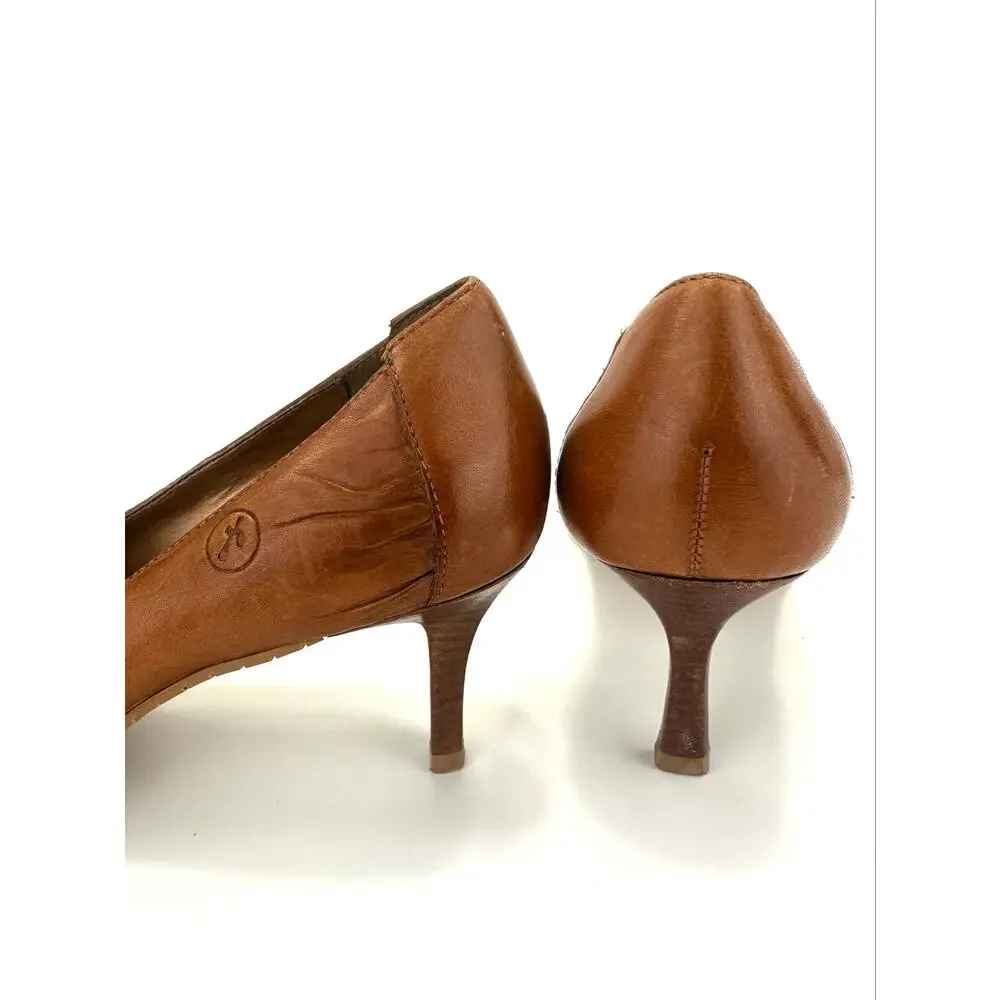 Bronx Pump/Heel/Loafer Size 8/38 Brown Leather Pointy Toe Business Office Classy